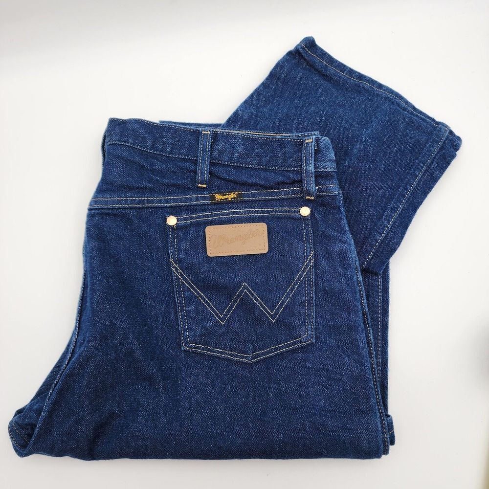 Wrangler 0013MWI Mens Straight Cowboy‎ Cut  Blue Jeans Size Size 42x30 SEE PHOTO